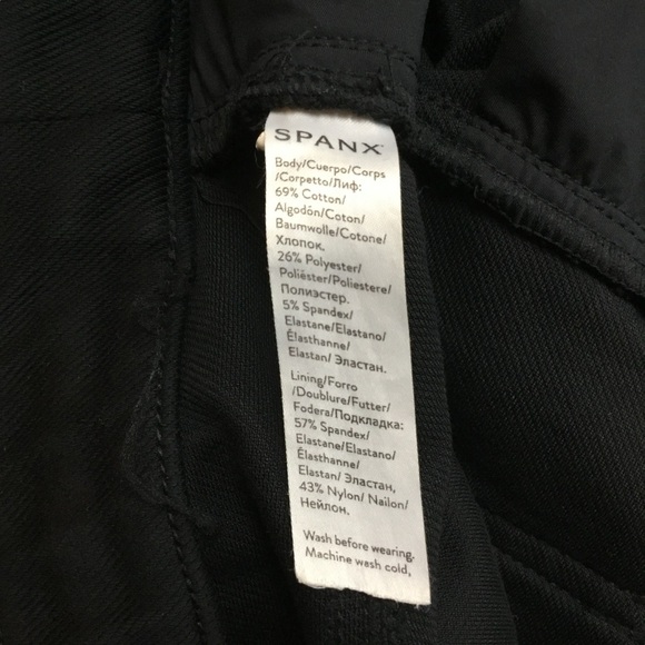 Spanx Twill Fabric Stretch Leggings Black - Picture 8 of 11